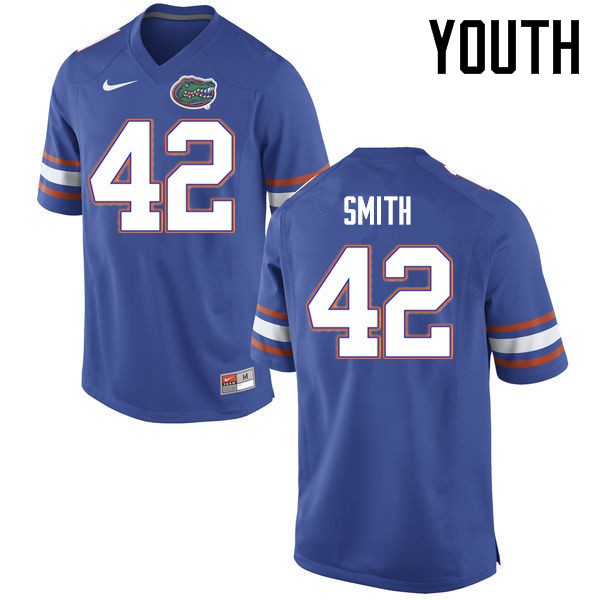 Florida Gators Youth #42 Jordan Smith College Football Jerseys Blue